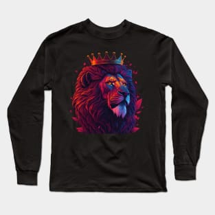 lion face art Long Sleeve T-Shirt